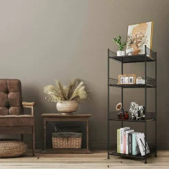Black 4-Tier Bathroom Storage Rack