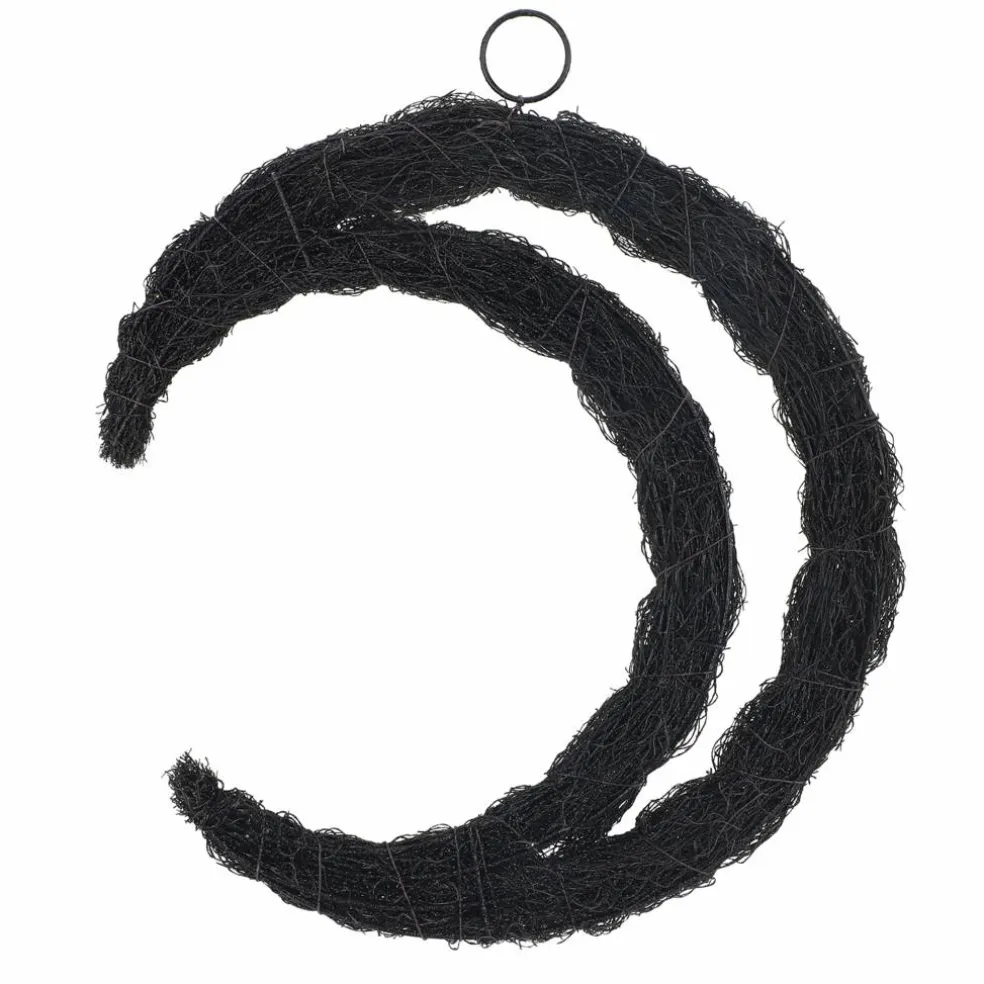 16" Black Twig Crescent Moon Wreath by Ashland®