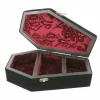 8" Black Velvet 3-Compartment Coffin Tabletop Box by Ashland®
