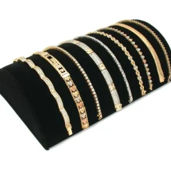 Black Velvet Half Moon Bracelet Showcase Display Stand