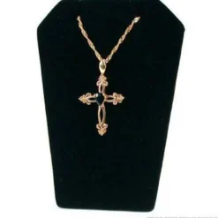 4 Black Velvet Necklace Pendant Chain Earring Display Stands