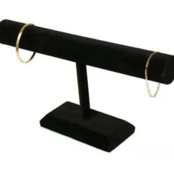 Black Velvet T-Bar Bracelet & Necklace Jewelry Display