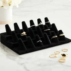 Black Velvet 3-Tier Ring Peg Display by Bead Landing™