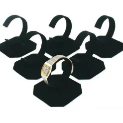 6 Black Velvet Watch Jewelry Bracelet Display Stands
