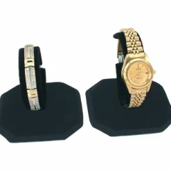 2 Black Velvet Watch Jewelry Bracelet Display Stands