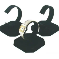 3 Black Velvet Watch Jewelry Bracelet Display Stands