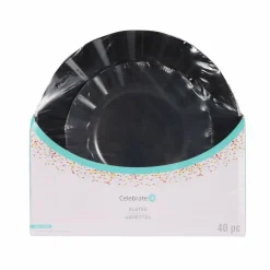 Black Wavy Lunch & Dinner Plates, 40ct. by Celebrate Itâ„¢