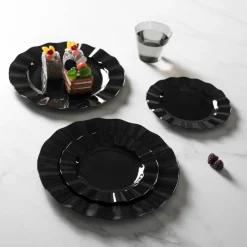 Black Wavy Lunch & Dinner Plates, 40ct. by Celebrate It™