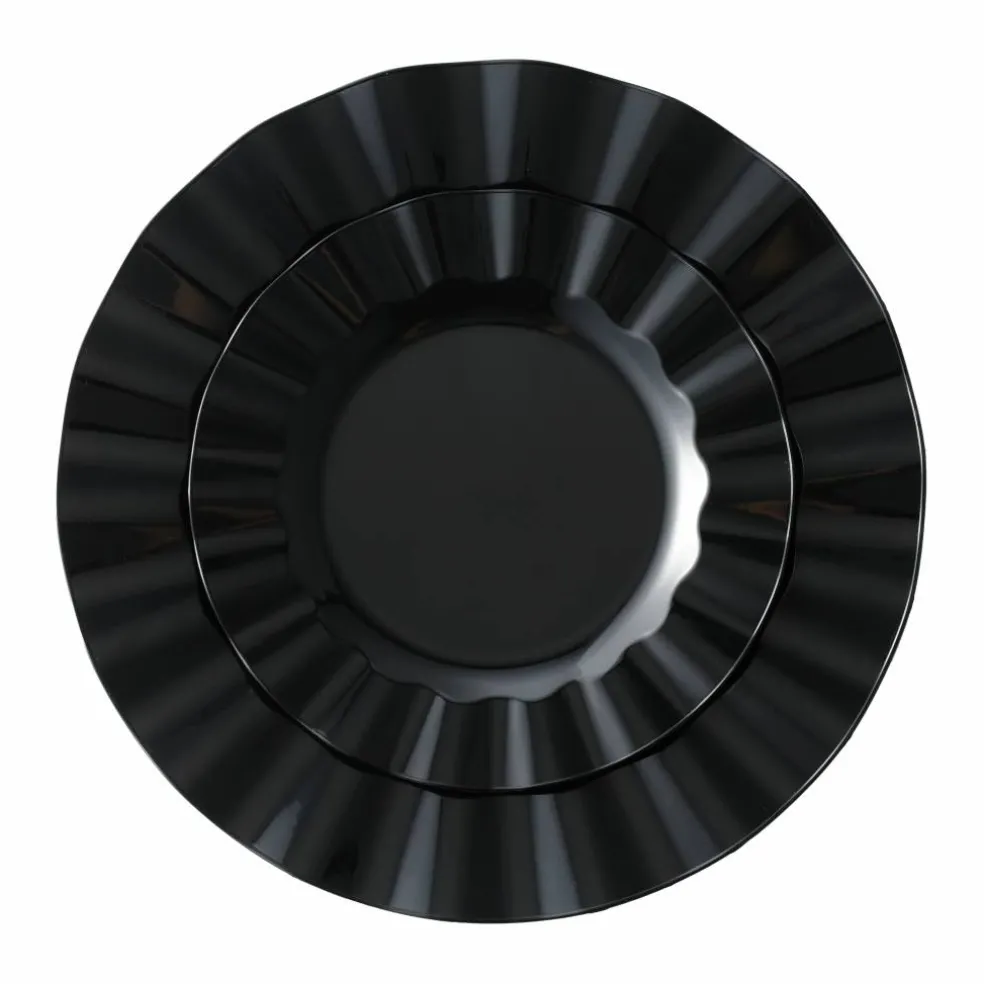 Black Wavy Lunch & Dinner Plates, 40ct. by Celebrate It™