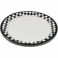 9" Black & White Checker Dinner Plates, 10ct. by Celebrate Itâ„¢