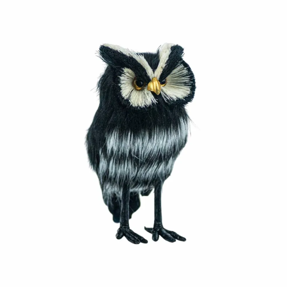 7.75" Black & White Decorative Standing Owl by Ashland®