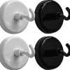 Black & White Magnetic Hooks, Pack of 4