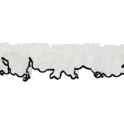 1.62" Black & White Organza Ruffled Trim by Celebrate It®