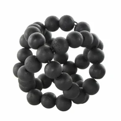 Black Wood Beaded Orbs Set