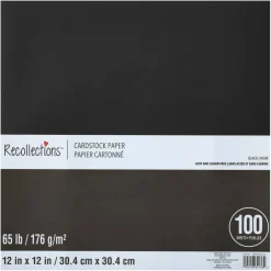 Black 12" x 12" Cardstock Paper by Recollections™, 100 Sheets