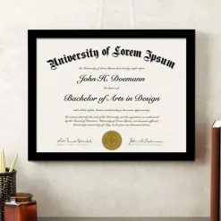 Black 8.5 x 11 Frame Display 8.5 by 11 Document Certificate Diploma Wall and Tabletop - 1 Pack