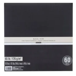 Black 12" x 12" Linen Texture Cardstock by Recollections™, 60 Sheets