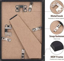Black 5x7 Picture Frame with Mat for 4x6 Photo, MDF Wood Gallery Wall Frame with Shatter-Resistant Plexiglass for Tabletop Display, Graduation & Gift Decor Frame