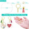 Blank Keychain Set, 120pcs Including Acrylic Discs, Tassels, Gold Keychains and Jump Rings for DIY Craft Kit