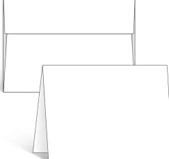 Blank White Cards and Envelopes 100 Pack, Ohuhu 5 x 7 Heavyweight Folded Cardstock and A7 Envelopes for DIY Christmas Greeting Cards, Wedding, Birthday, Invitations, Thank You Cards & All Occasion