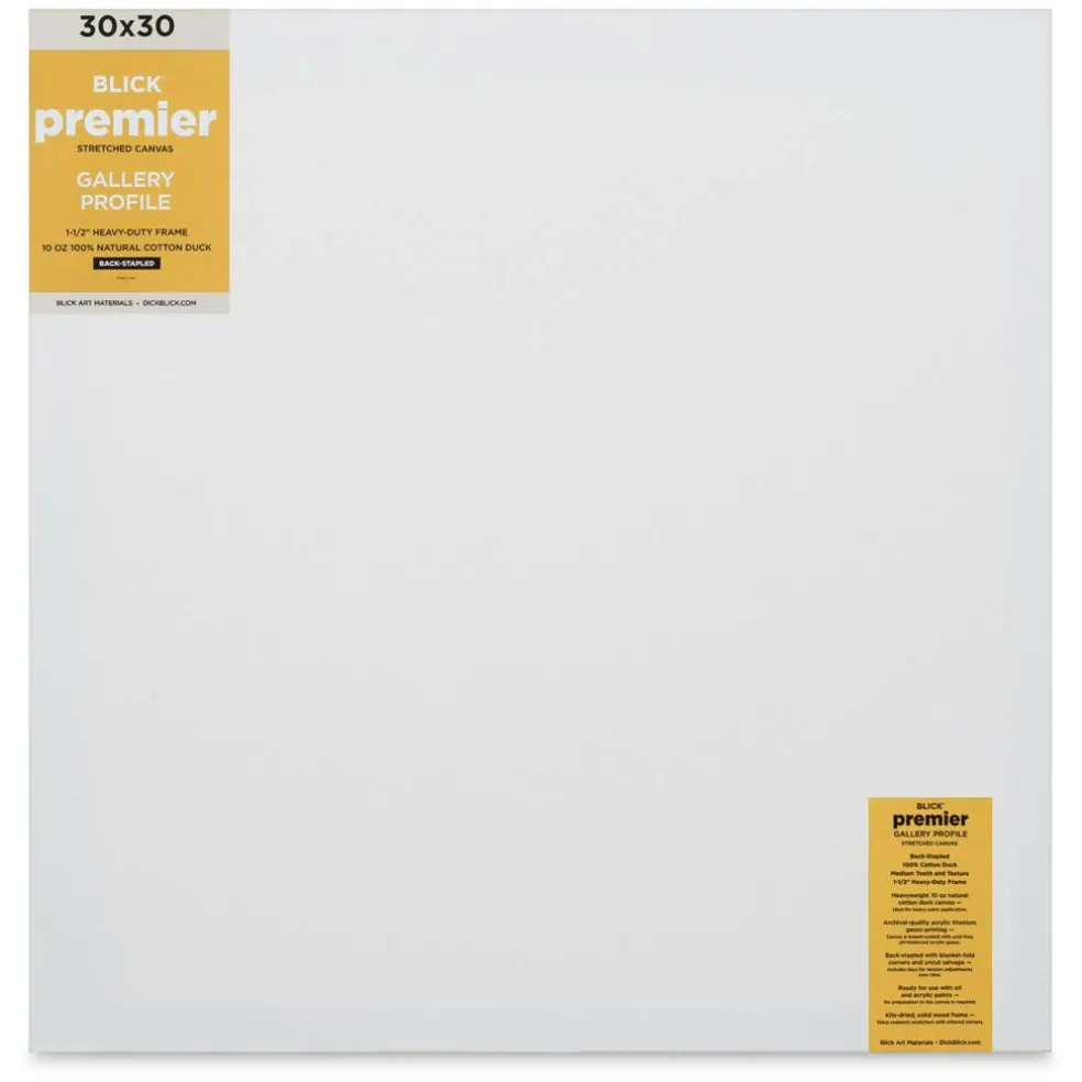 Blick Premier Stretched Cotton Canvas - Gallery Profile, Back-Stapled, 30" x 30"