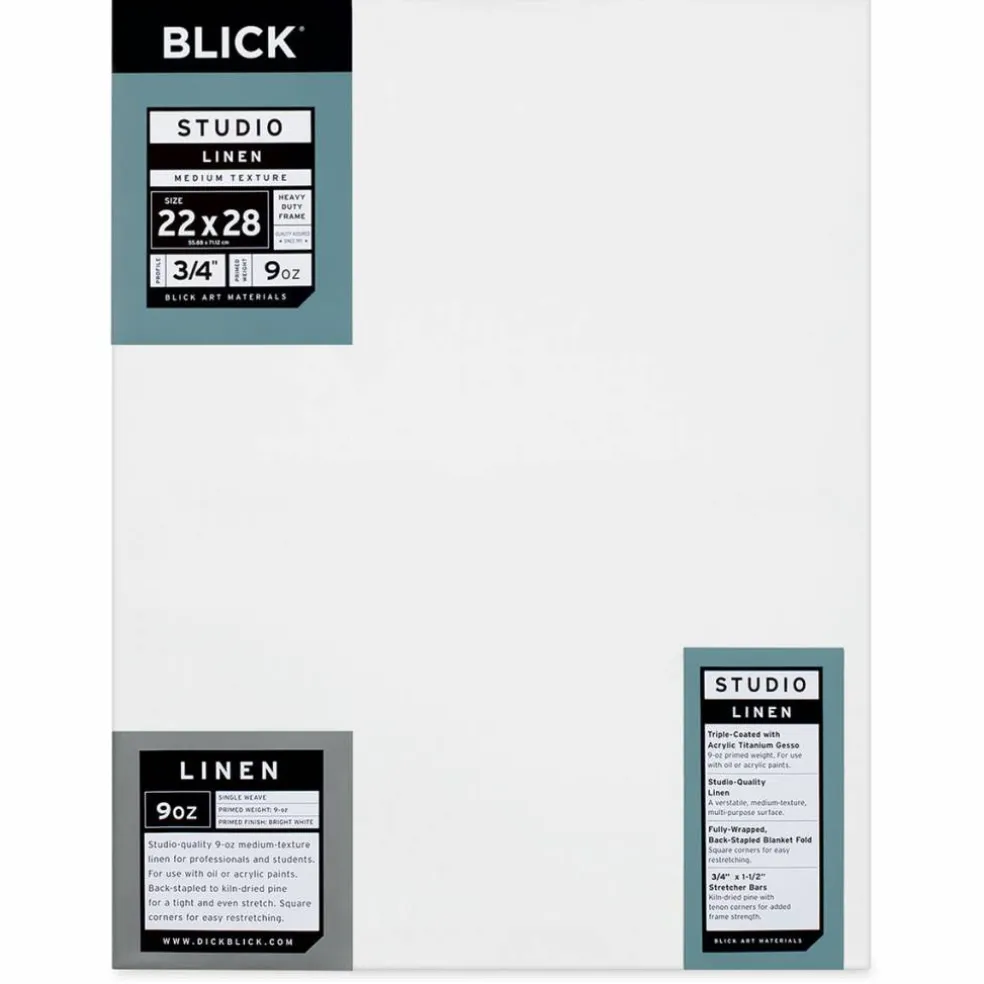 Blick Studio Linen Stretched Canvas - 22" x 28", Traditional 3/4" Profile