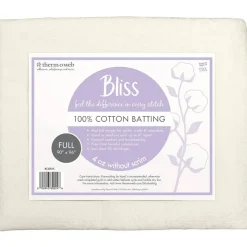 Bliss 100% Cotton Mid-Loft Quilt Batting, Multiple Sizes