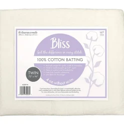 Bliss 100% Cotton Mid-Loft Quilt Batting, Multiple Sizes