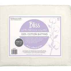 Bliss 100% Cotton Mid-Loft Quilt Batting, Multiple Sizes