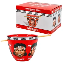 Bloodsport Many Faces Of Chong Li Ramen Bowl and Chopsticks