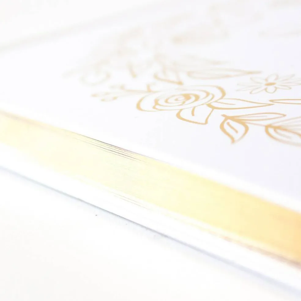 bloom daily planners Guest Book, 7" x 9", Gold Floral
