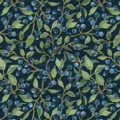 Blueberry Leaves Cotton Fabric | By the Yard | Sewing and Crafting | 44 inches wide