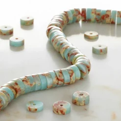 Blue & Brown Serpentinite Jasper Heishi Beads by Bead Landing™