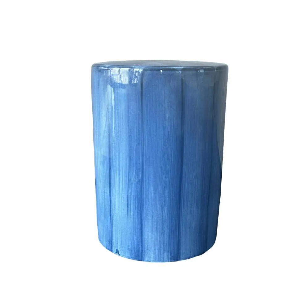 17.5" Blue Ceramic Stool by Ashland®
