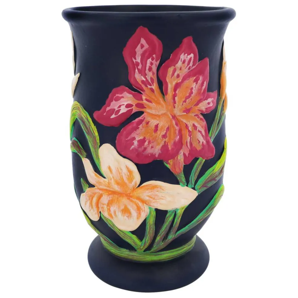 7" Blue Floral Ceramic Vase by Ashland®