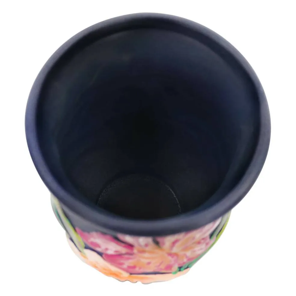 7" Blue Floral Ceramic Vase by Ashland®