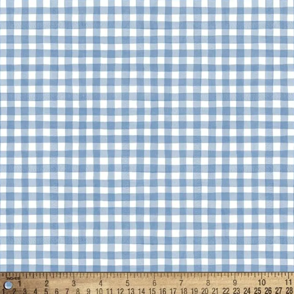 Blue Gingham Check Cotton Fabric | By the Yard | Sewing and Crafting | 44 inches wide