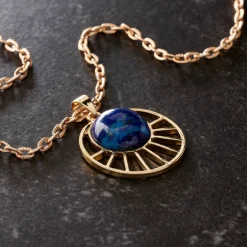 Blue & Gold Lapis Sun Pendant by Bead Landing™