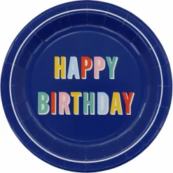 9" Blue Happy Birthday Paper Plates, 10ct. by Celebrate Itâ„¢