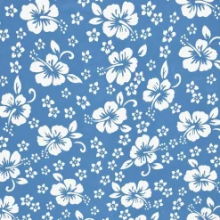 Blue Hawaiian Floral Fleece Fabric | Free Shipping | Buy More & Save More