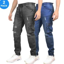 Blue Ice Men's Stretch Cargo Carpenter Jean Jogger-2 Pack