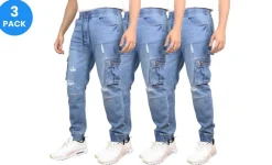 Blue Ice Men's Stretch Cargo Carpenter Jean Jogger-3 Pack