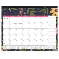 Blueline 22 in. x 17 in. 18-Month (Jul 2025-Dec 2026) Academic Desk Pad Calendar - White/Multicolor Sheets/Black Headband