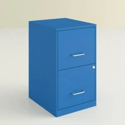 Blue Metal 2-Drawer Vertical Key Locking Heavy Duty Filing Cabinet