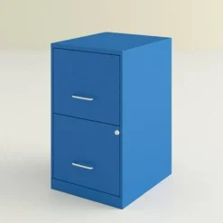 Blue Metal 2-Drawer Vertical Key Locking Heavy Duty Filing Cabinet