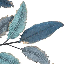 Blue Metal Leaf Traditional Wall Decor