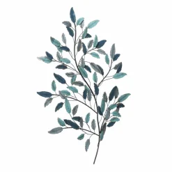 Blue Metal Leaf Traditional Wall Decor
