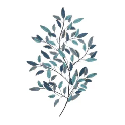 Blue Metal Leaf Traditional Wall Decor