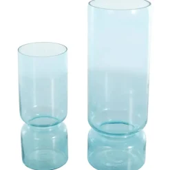 Blue Modern Round Glass Vase Set