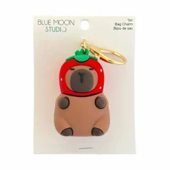 Blue Moon Studio™ Capybara in Strawberry Hat Bag Charm